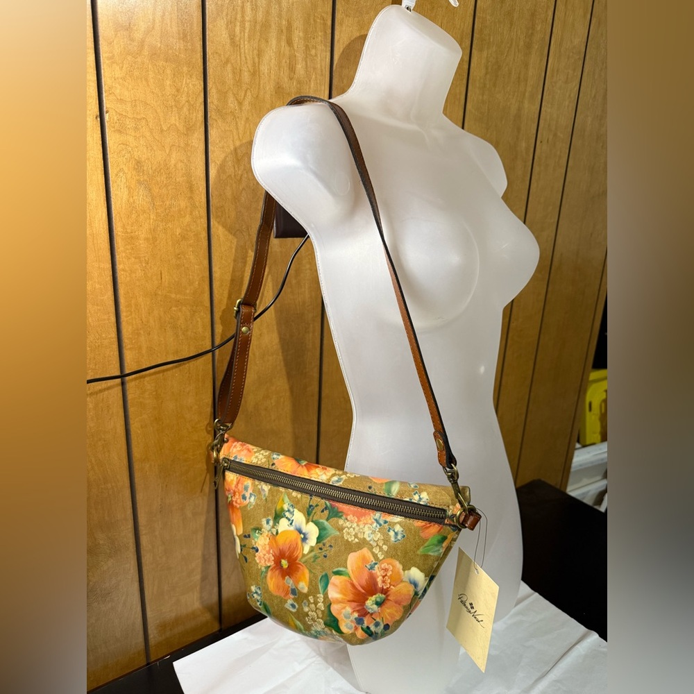 Patricia Nash Floral Tan Shoulder Bag